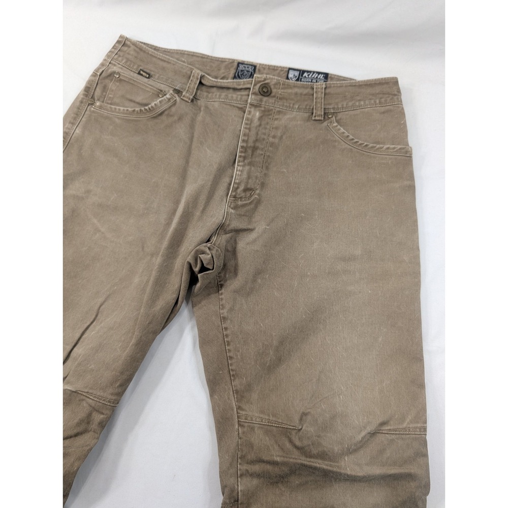 KÜHL Ryder Mens Hiking Pants Brown Vintage Patina Dye 36x29 Actual (36x32 Tag)